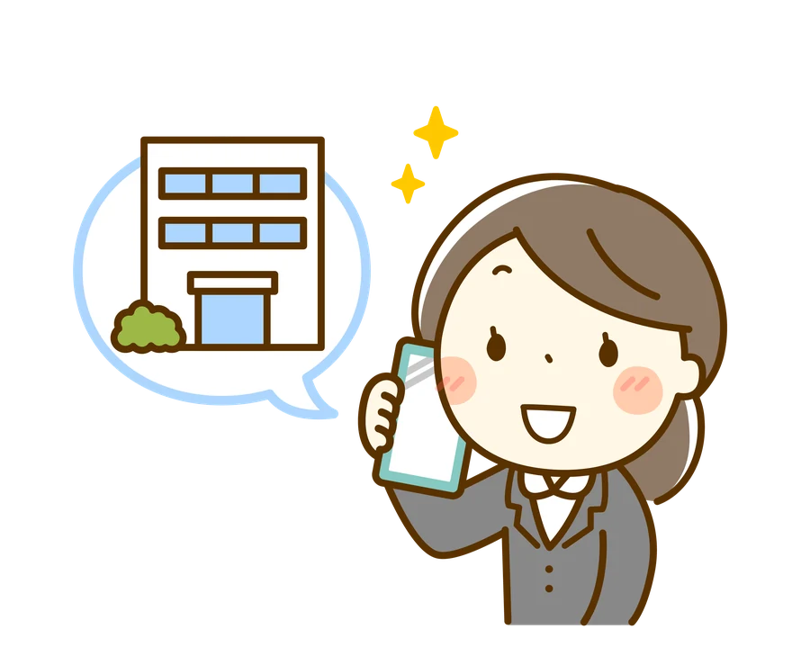 外出先でスマートフォンから会社の電話に応対している様子